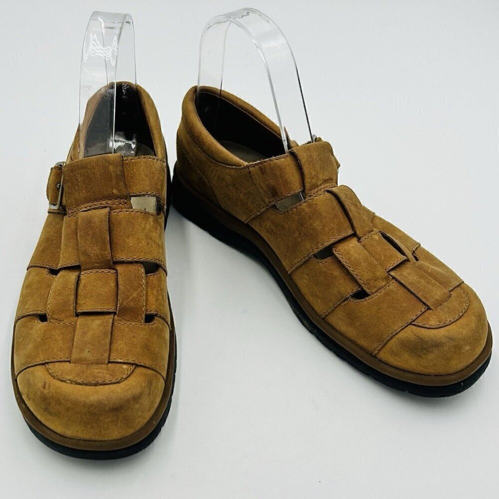 Teva Brunswick Shock Pad Womens Camel Brown Closed Toe Slip-On Sandals Size 7